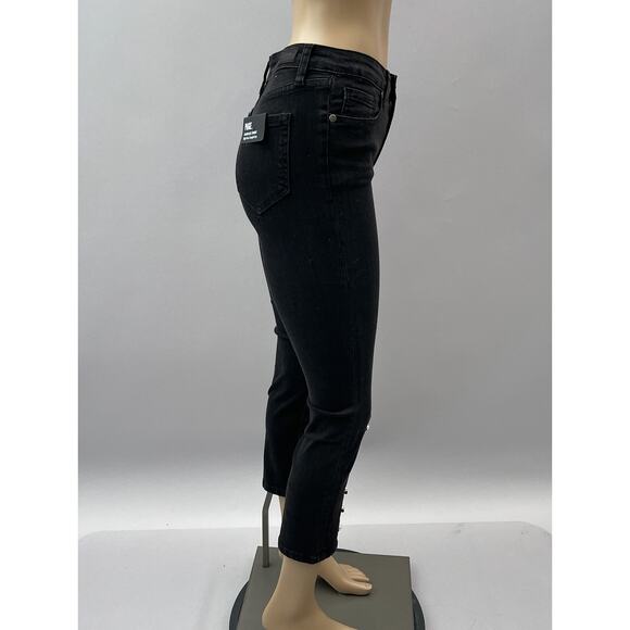 PAIGE Black Straight Leg Pearl Jeans - Picture 11 of 16